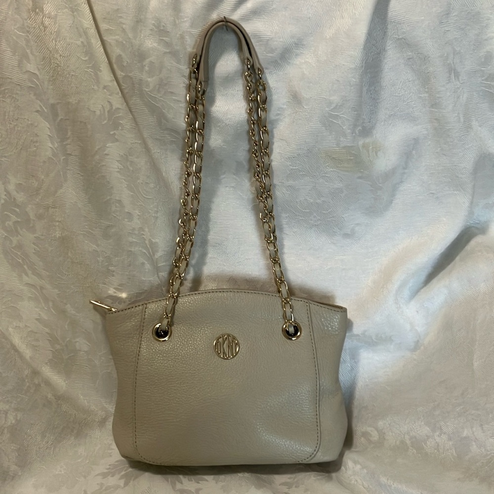 DKNY Small Ivory Leather Handbag EUC NEW PRICE!!